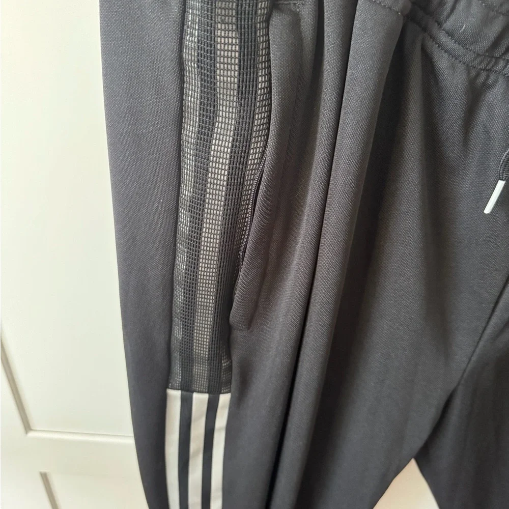 adidas Black Men’s Performance Joggers with White Logo